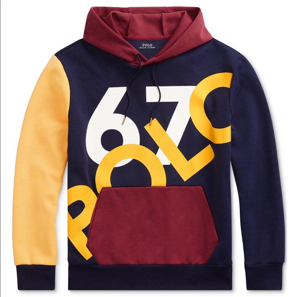 NWOT POLO COLORBLOCK GRAPHIC MODERN HOODIE